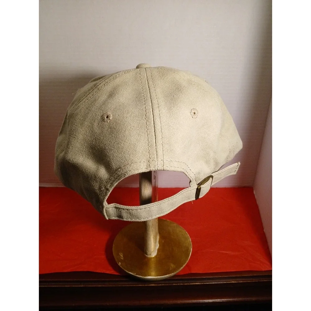 P.K Moyer & Sons Construction Cap  Adjustable Snap Strap American Flag Tan Men's